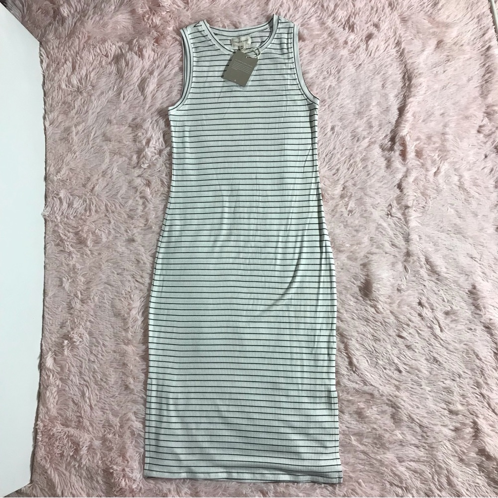 Thread and supply white striped dress